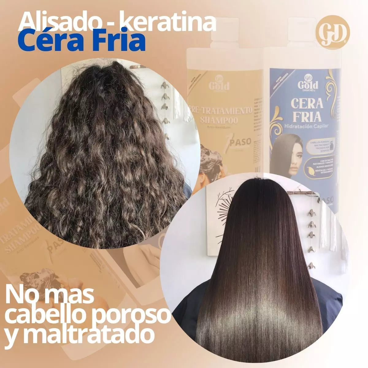 Kit Alisado | Cera Fría Gold DIAMOND | Sin Formol
