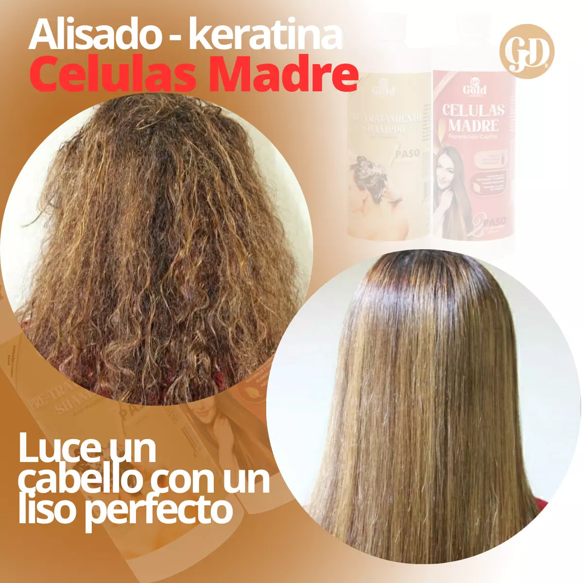 Kit Alisado | Células Madre Gold DIAMOND | Sin Formol