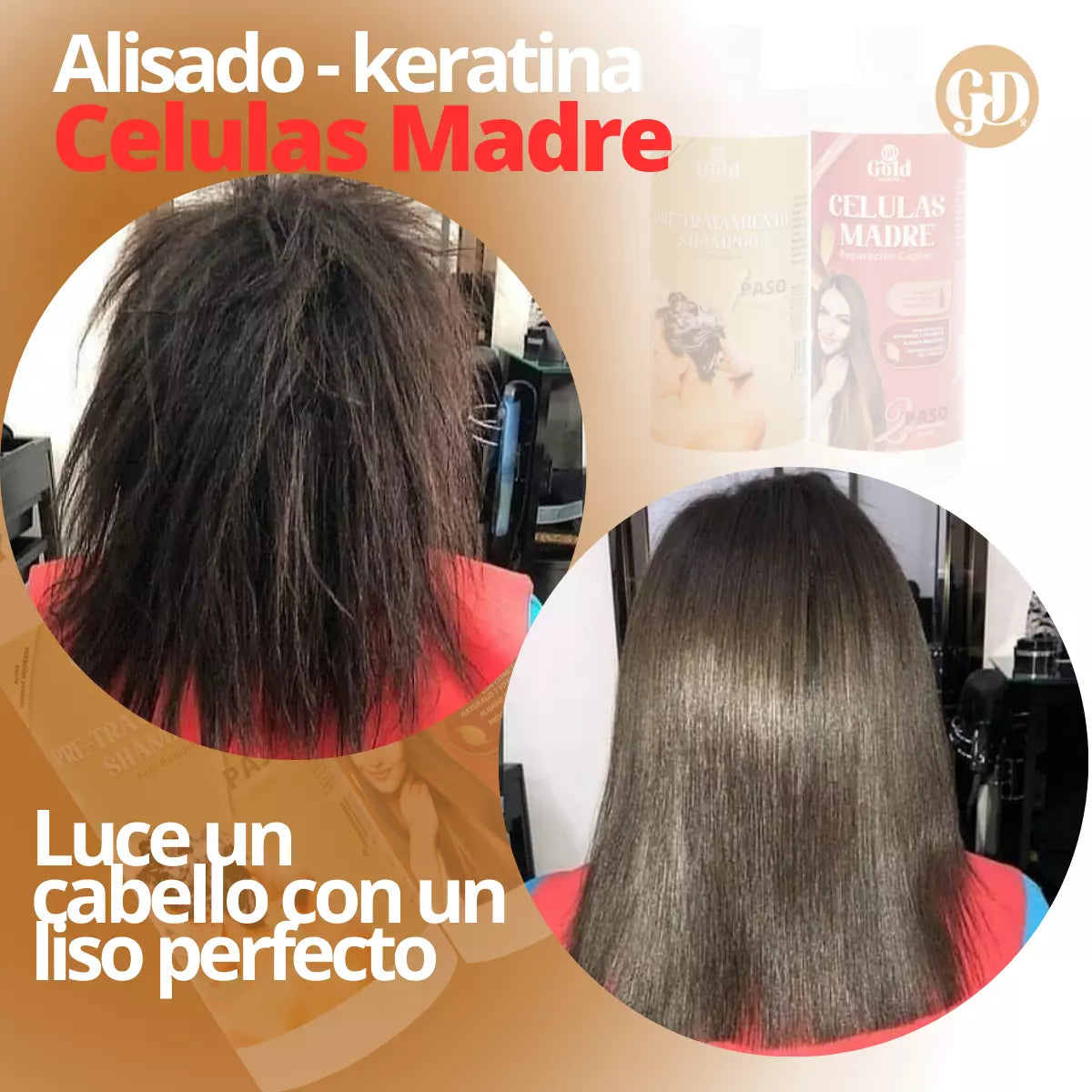 Kit Alisado | Células Madre Gold DIAMOND | Sin Formol