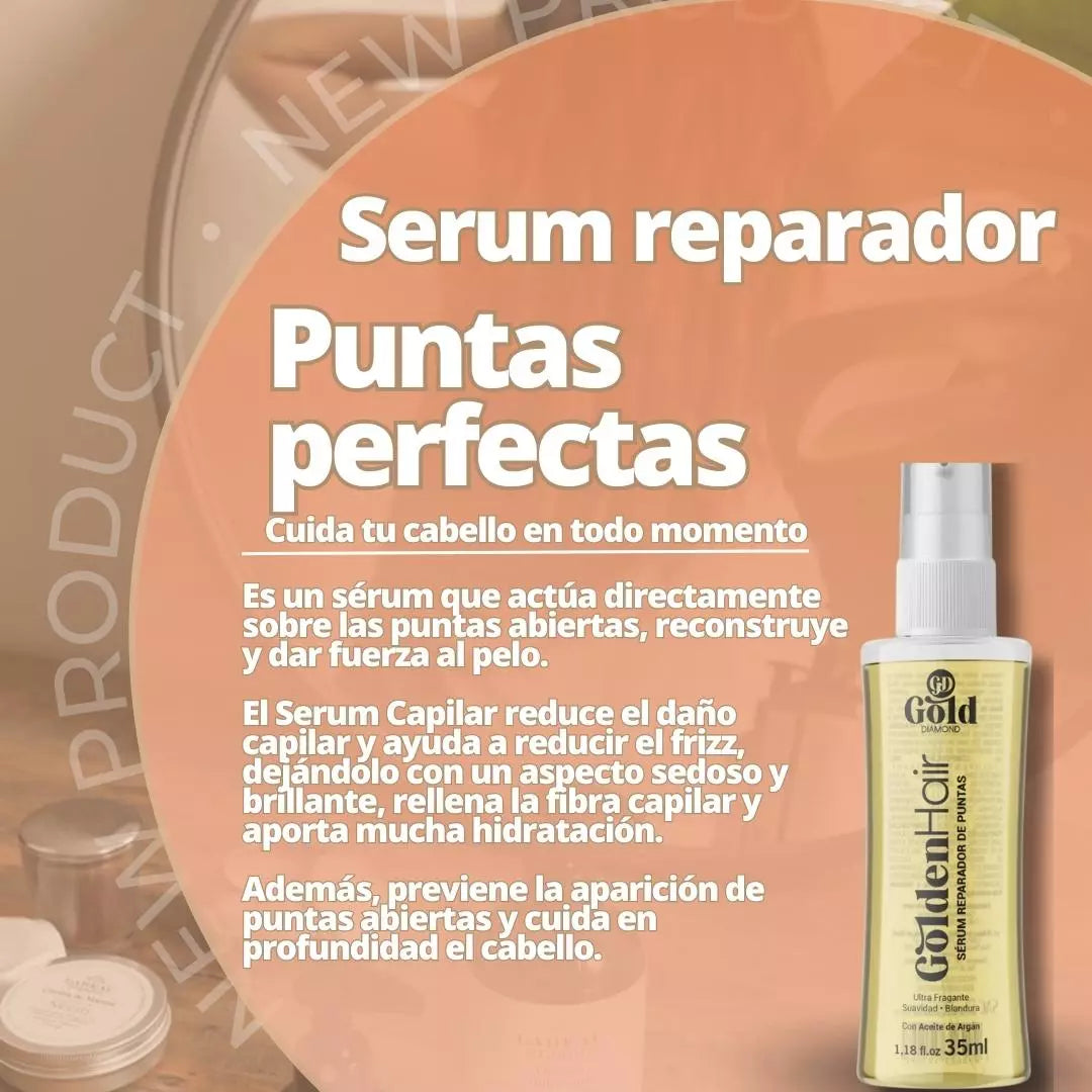 Sérum Reparador de Puntas GoldenHair. 35mL
