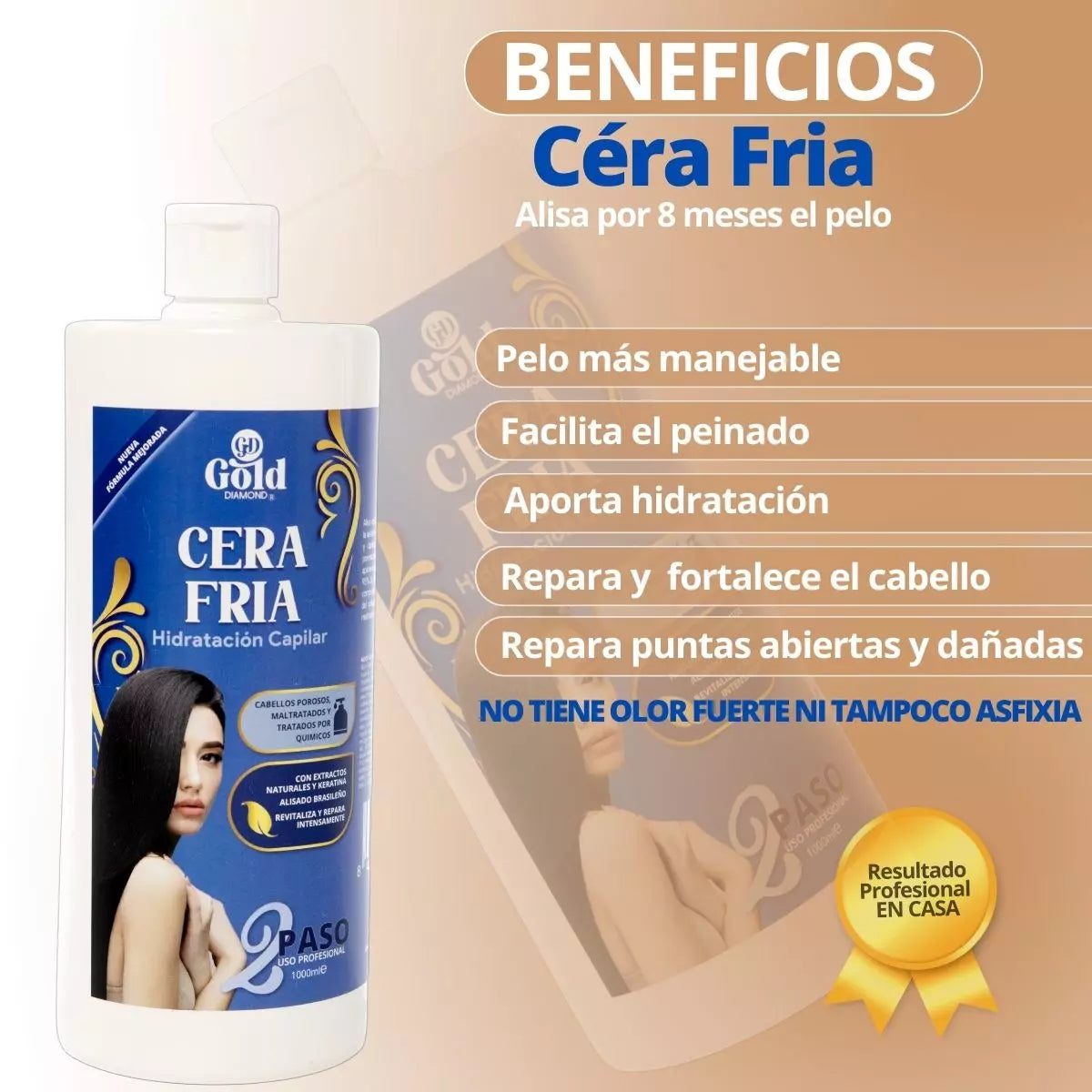 Kit Alisado | Cera Fría Gold DIAMOND | Sin Formol