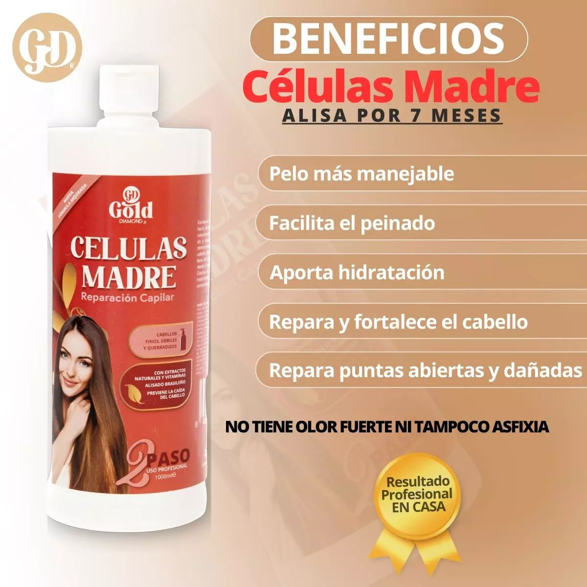 Kit Alisado | Células Madre Gold DIAMOND | Sin Formol