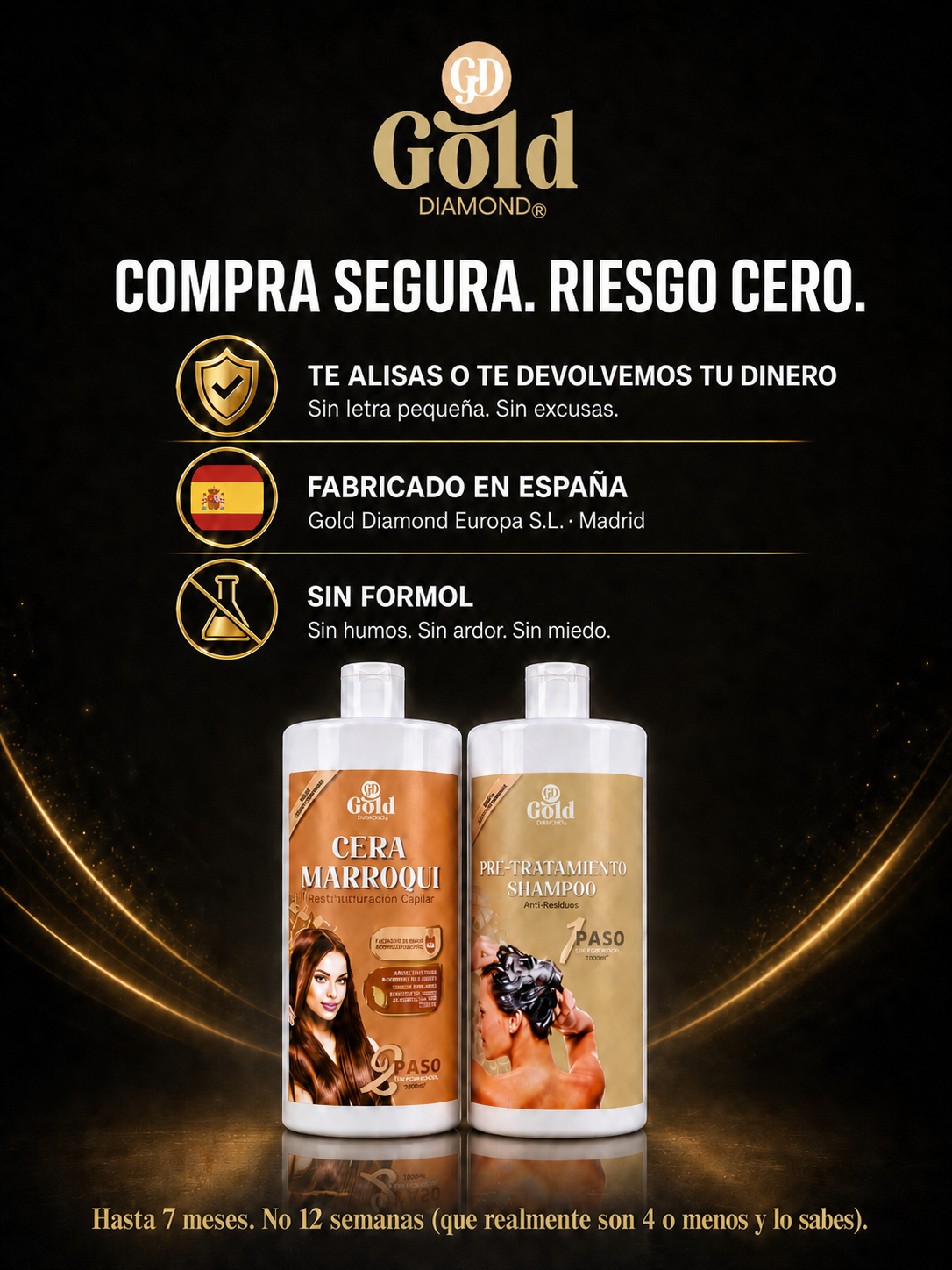 Kit Alisado | Cera Marroquí Gold DIAMOND | Sin Formol