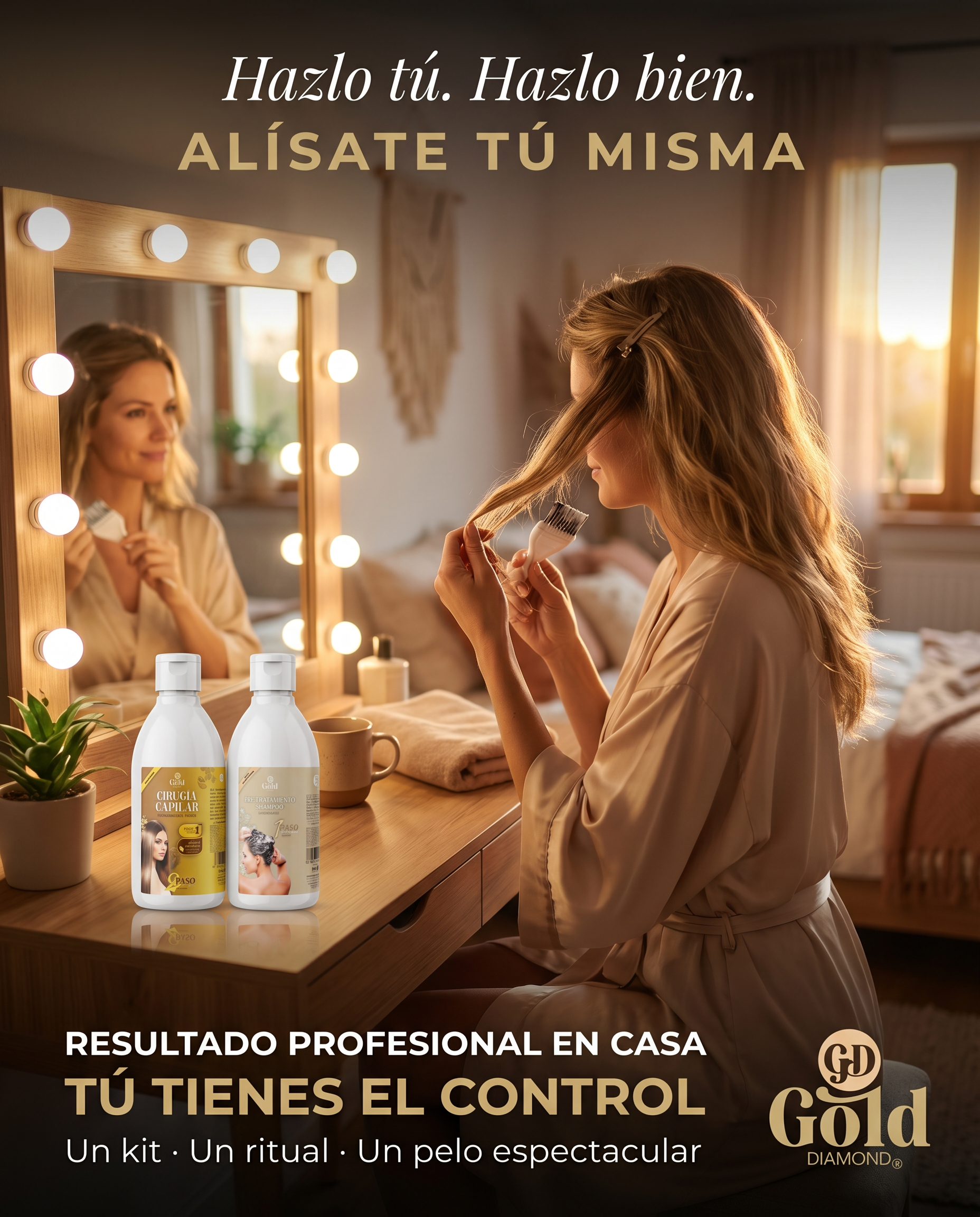 Kit Alisado | Cirugía Capilar Gold DIAMOND | Sin Formol