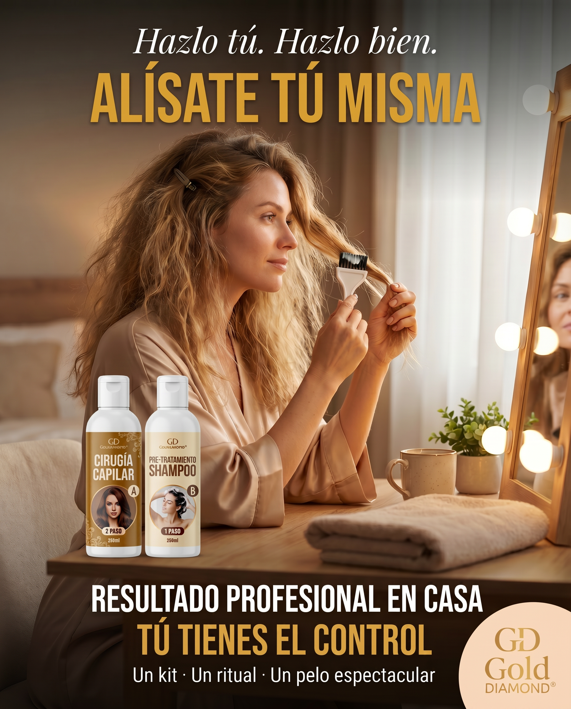 Kit Alisado | Cirugía Capilar Gold DIAMOND | Sin Formol