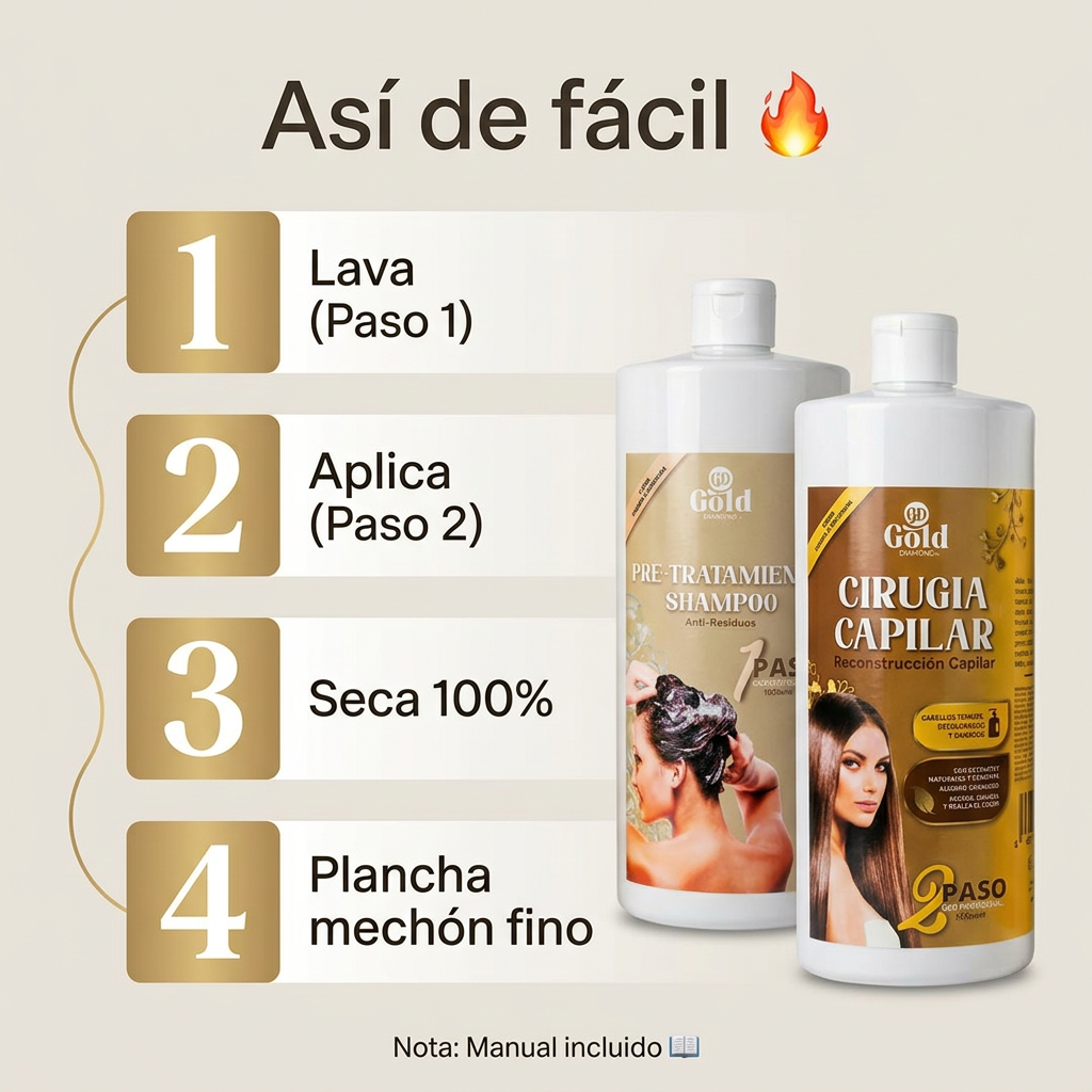 Kit Alisado | Cirugía Capilar Gold DIAMOND | Sin Formol