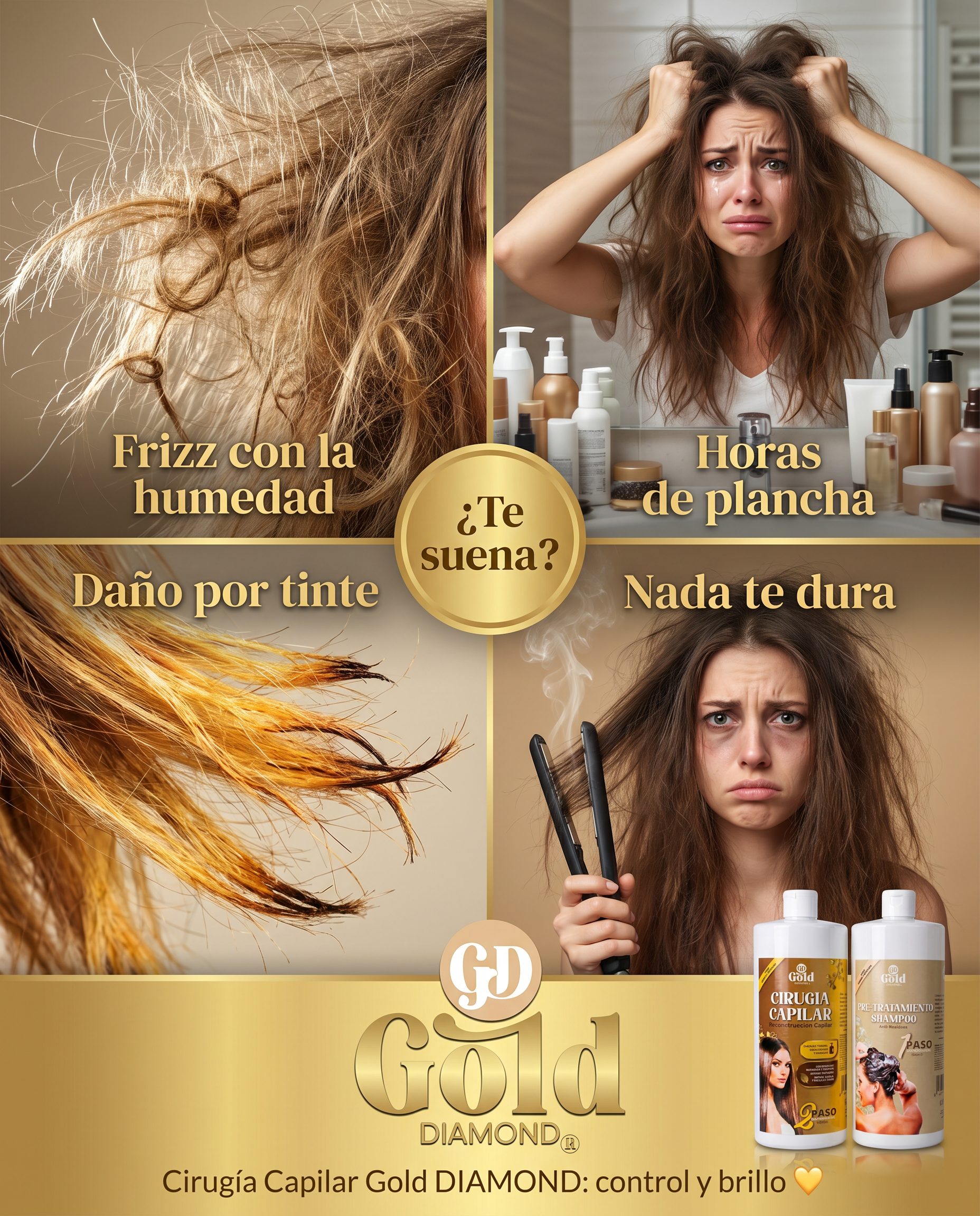Kit Alisado | Cirugía Capilar Gold DIAMOND | Sin Formol
