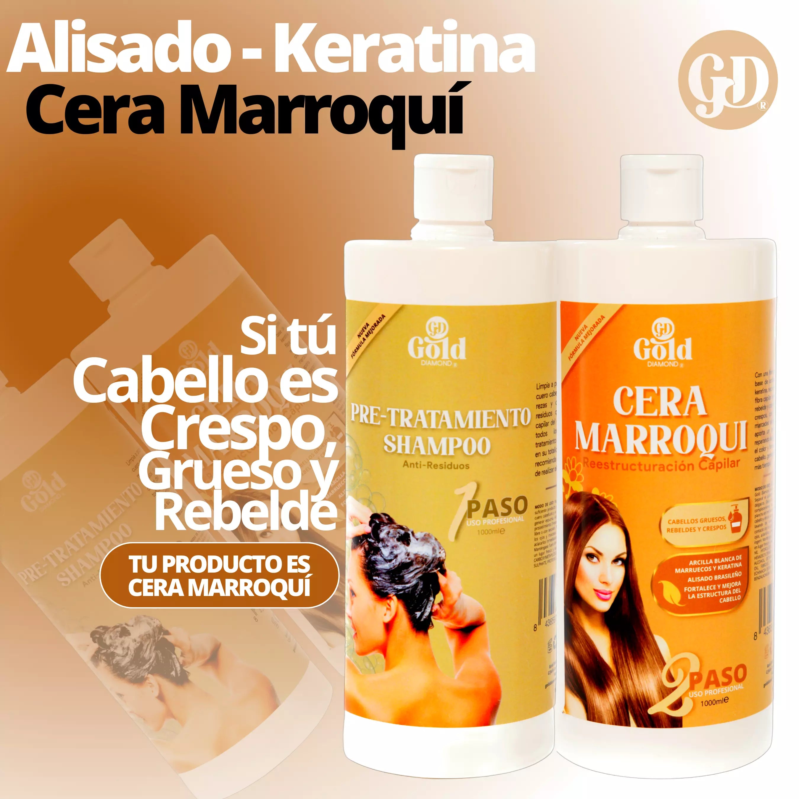 Kit Alisado | Cera Marroquí Gold DIAMOND | Sin Formol