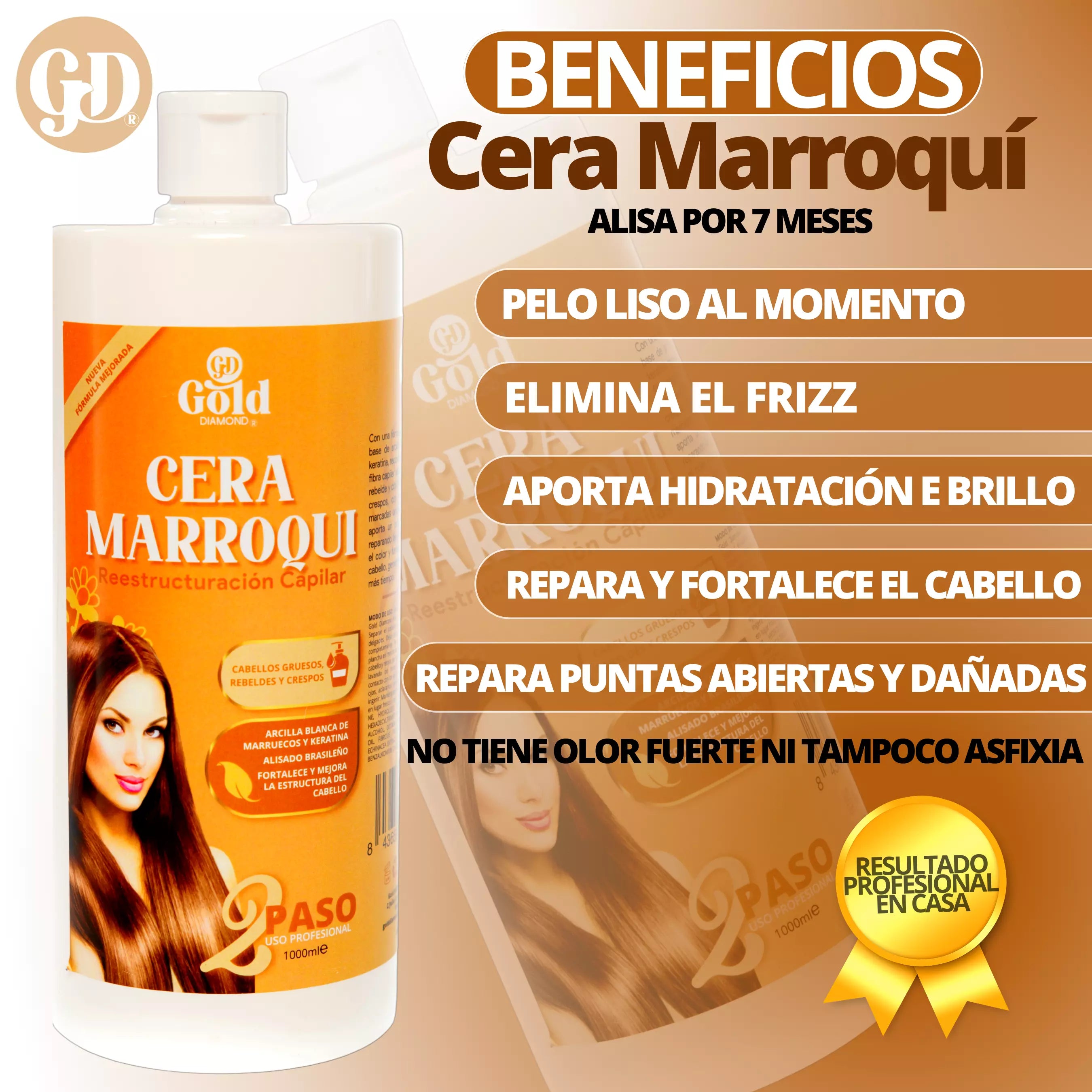 Kit Alisado | Cera Marroquí Gold DIAMOND | Sin Formol