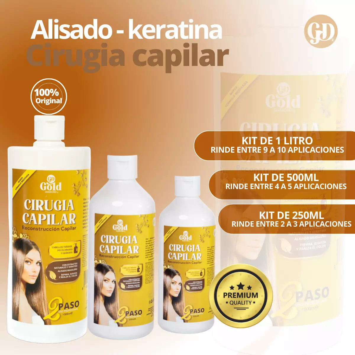 Kit Alisado | Cirugía Capilar Gold DIAMOND | Sin Formol
